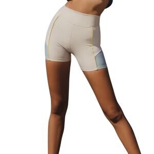 Anthropologie x The Upside Colorblocked Pastel Paneled Pearl Bike Shorts NEW